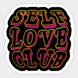 Self Love Club (circular grunge) Sticker